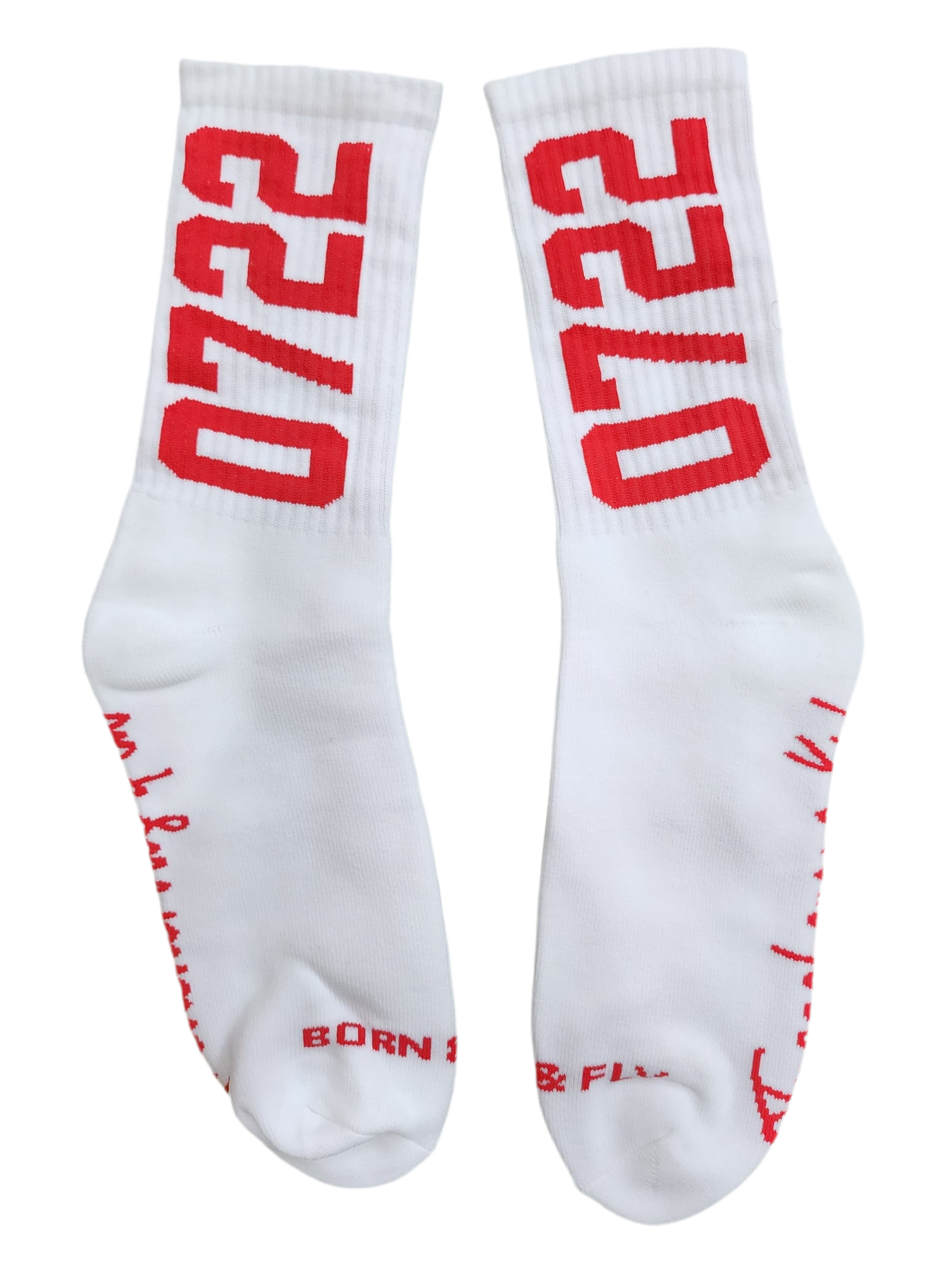 WHITE & RED 0722 SOCKS